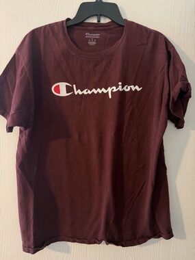 Champion Maroon Logo Tee